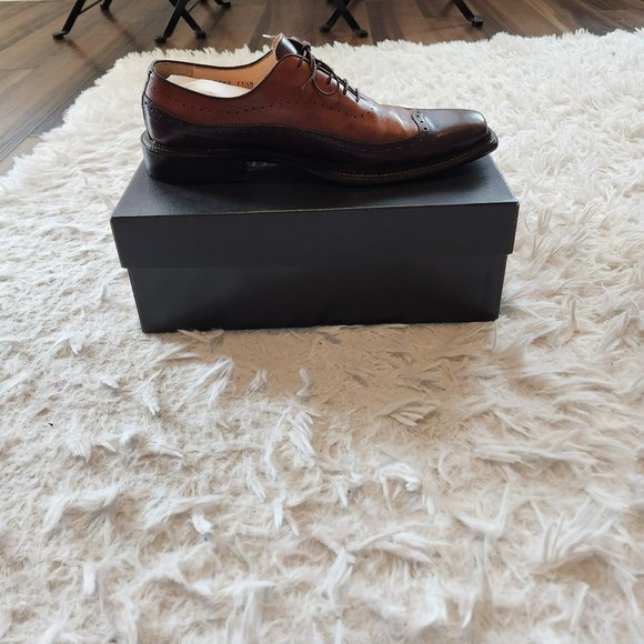 Brown 11.5 M, made in Italy genuine leather Mercanti fiorentini Wing Bal shoes.